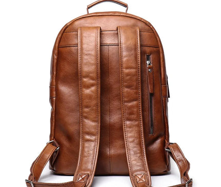 sac-a-dos-structure-marron-fermeture-zippee-grande-poche-frontale