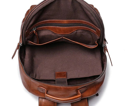 sac-a-dos-structure-marron-fermeture-zippee-grande-poche-frontale