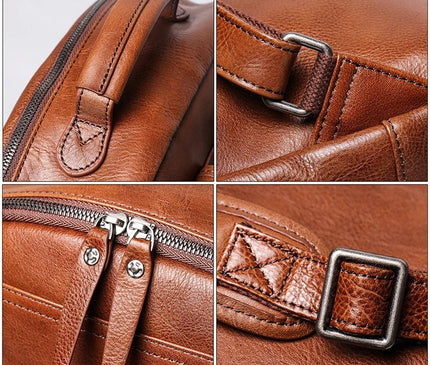 sac-a-dos-structure-marron-fermeture-zippee-grande-poche-frontale
