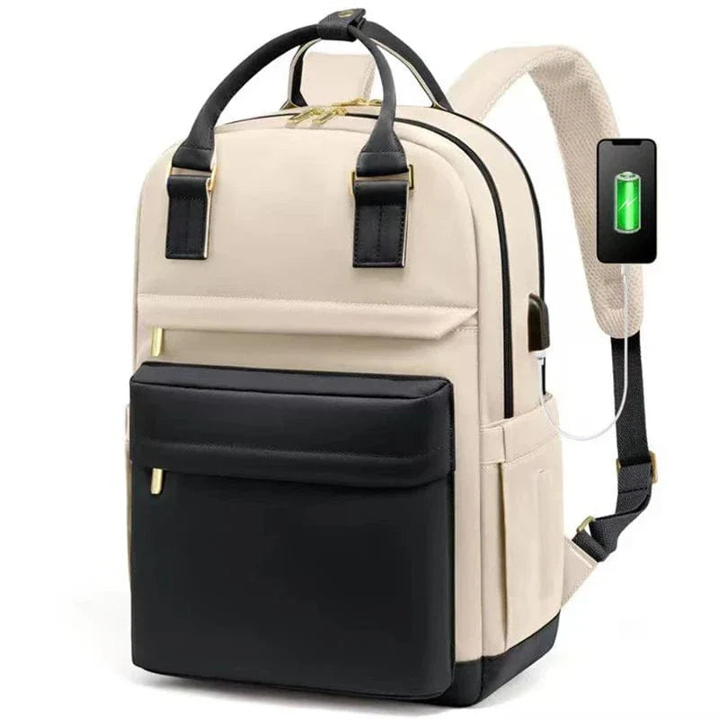 sac-a-dos-beige-noir-port-usb-integre