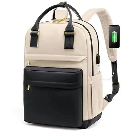 sac-a-dos-beige-noir-port-usb-integre