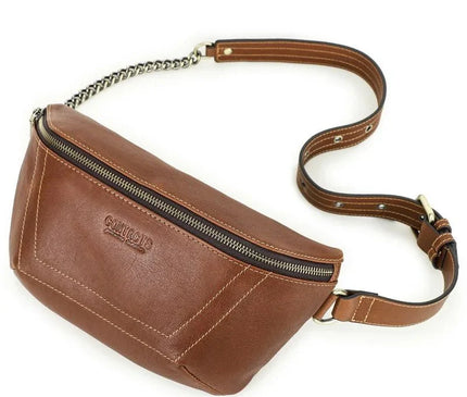 sac-banane-compact-marron-chaine-metallique
