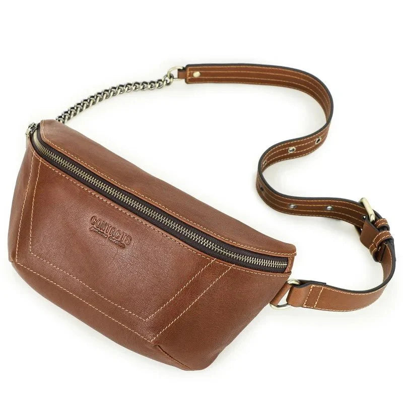 sac-banane-compact-marron-chaine-metallique