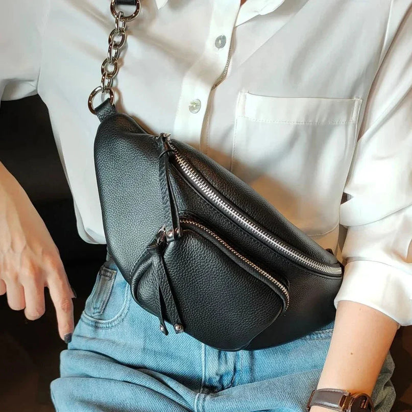 petit-sac-banane-noir-poche-frontale-compact-moderne