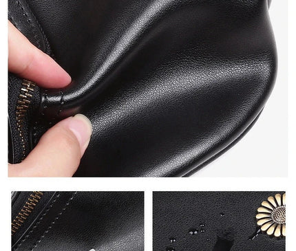 sac-banane-noir-ornement-floral-sangle-reglable