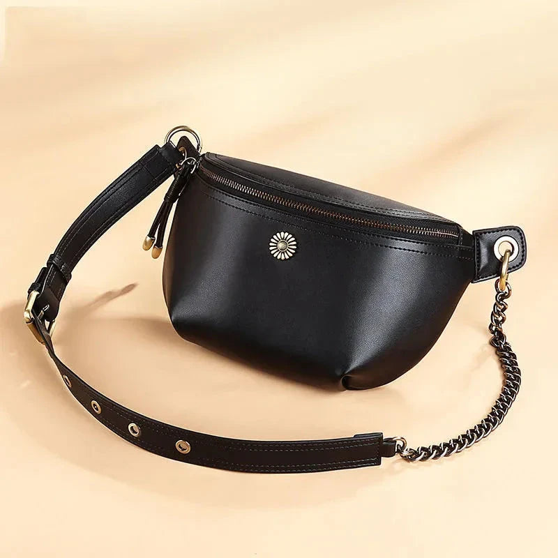 sac-banane-noir-ornement-floral-sangle-reglable