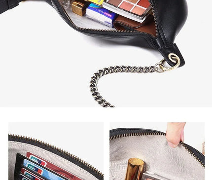 sac-banane-noir-ornement-floral-sangle-reglable