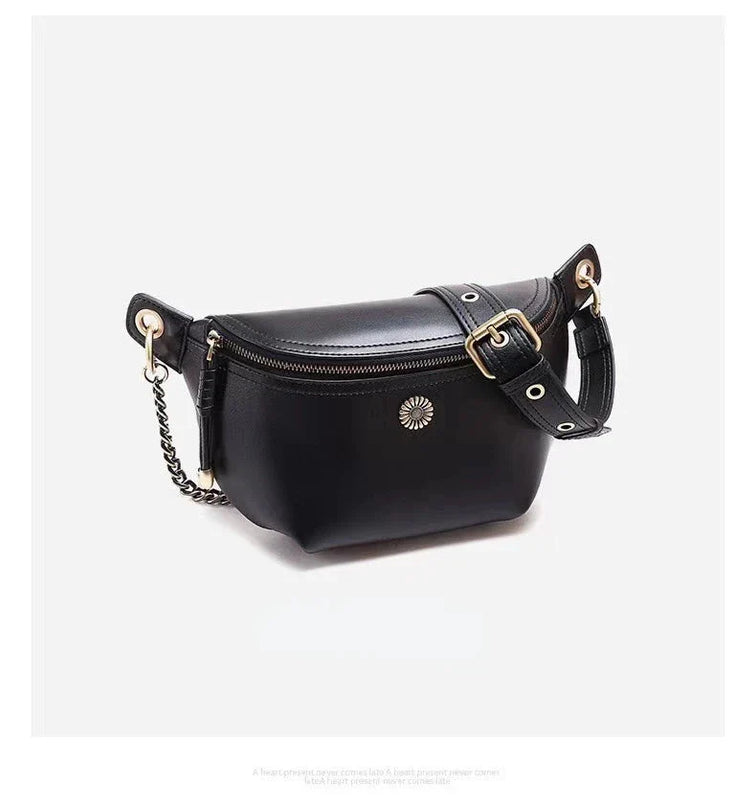 sac-banane-noir-ornement-floral-sangle-reglable