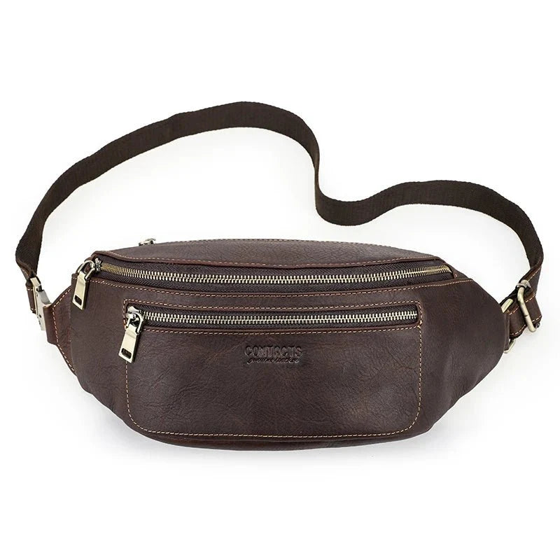 sac-banane-marron-fonce-multi-compartiments-design-ergonomique