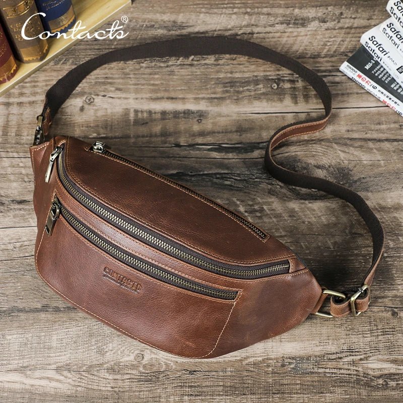 sac-banane-marron-fonce-multi-compartiments-design-ergonomique