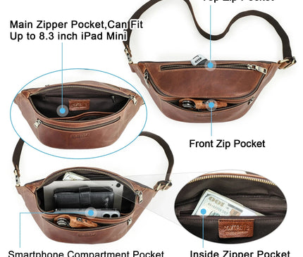sac-banane-marron-fonce-multi-compartiments-design-ergonomique