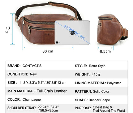 sac-banane-marron-fonce-multi-compartiments-design-ergonomique