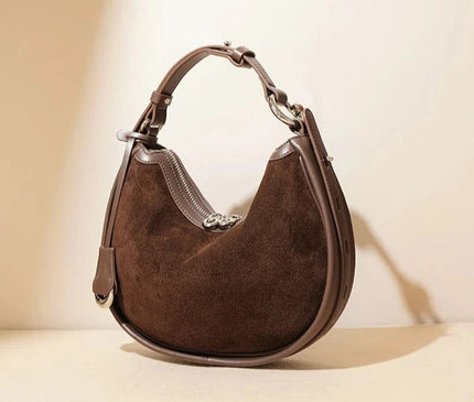 sac-demi-lune-hobo-marron-poignee-reglable