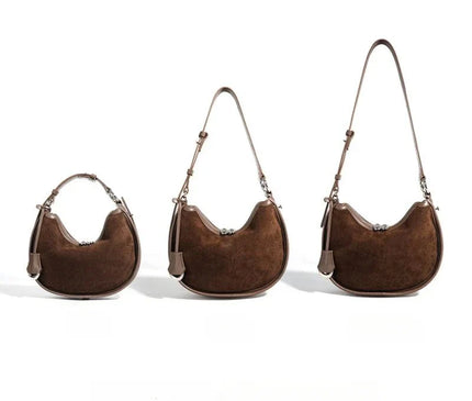sac-demi-lune-hobo-marron-poignee-reglable