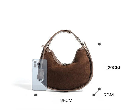 sac-demi-lune-hobo-marron-poignee-reglable