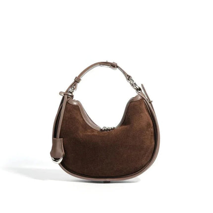 sac-demi-lune-hobo-marron-poignee-reglable