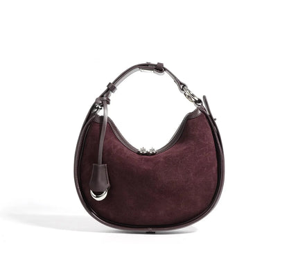 sac-demi-lune-hobo-marron-poignee-reglable