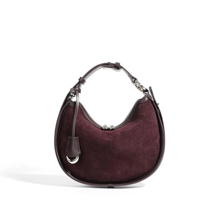 sac-demi-lune-hobo-marron-poignee-reglable