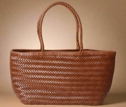 sac-cabas-motif-tresse-marron-trapezoidal