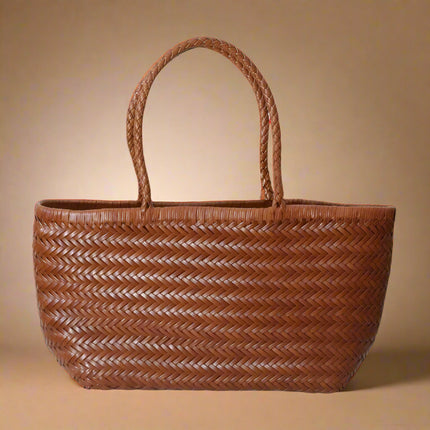 sac-cabas-motif-tresse-marron-trapezoidal