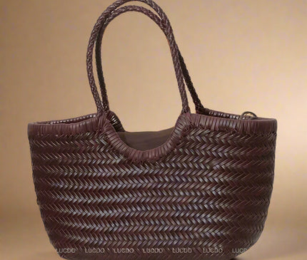 sac-cabas-motif-tresse-marron-trapezoidal
