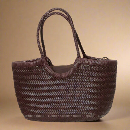 sac-cabas-motif-tresse-marron-trapezoidal