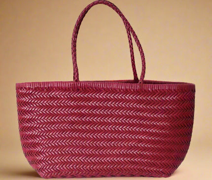 sac-cabas-motif-tresse-marron-trapezoidal