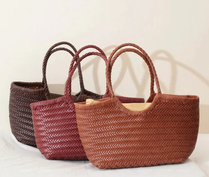 sac-cabas-motif-tresse-marron-trapezoidal