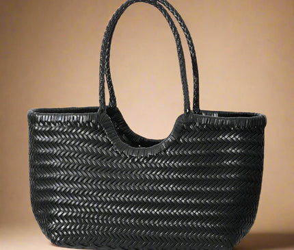 sac-cabas-motif-tresse-marron-trapezoidal
