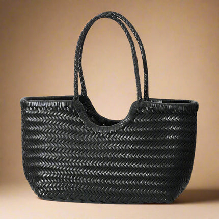 sac-cabas-motif-tresse-marron-trapezoidal