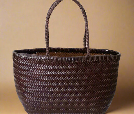 sac-cabas-motif-tresse-marron-trapezoidal