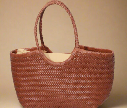 sac-cabas-motif-tresse-marron-trapezoidal