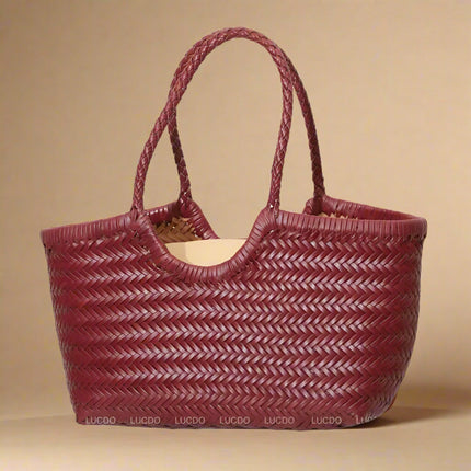 sac-cabas-motif-tresse-marron-trapezoidal