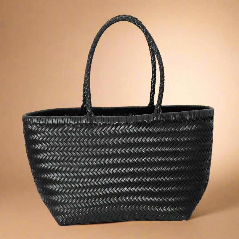 sac-cabas-motif-tresse-marron-trapezoidal