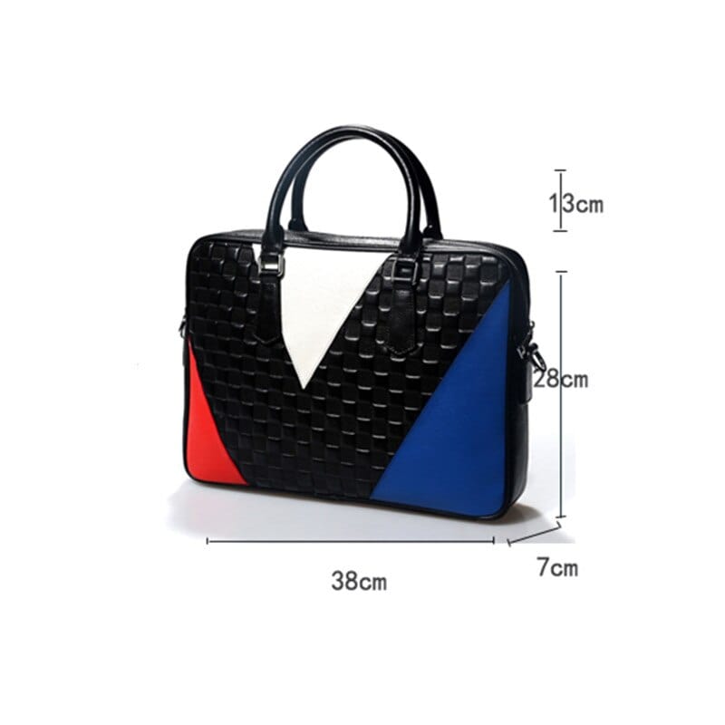 Sac Géométrique Noir avec Motif Tricolore Moderne