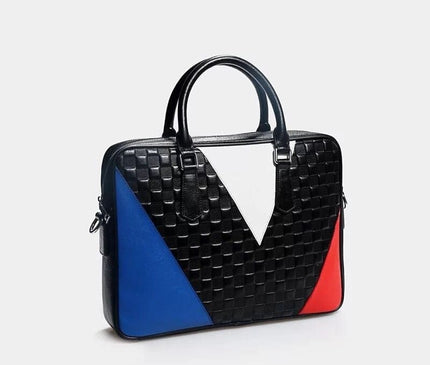 Sac Géométrique Noir avec Motif Tricolore Moderne