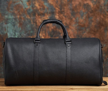 Sac Cylindrique Grainé avec Détails Classiques