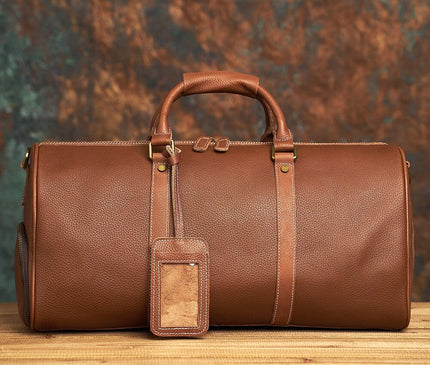 Sac Cylindrique Grainé avec Détails Classiques