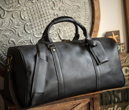 Sac de Voyage Noir Hautement Structuré Avec Bandoulière Amovible