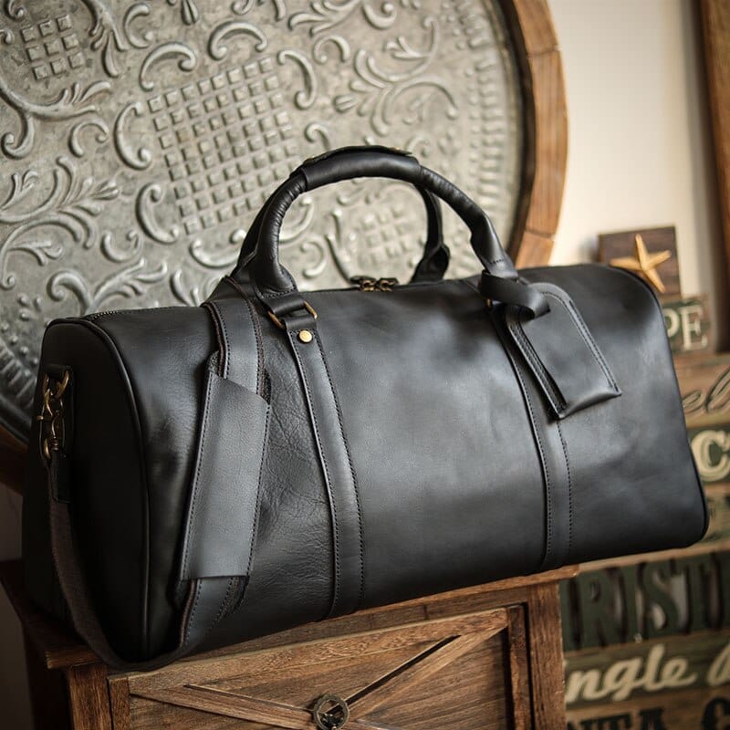 Sac de Voyage Noir Hautement Structuré Avec Bandoulière Amovible