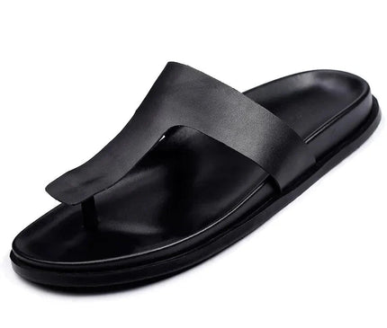 tongs-homme-noires-modernes-laniere-large