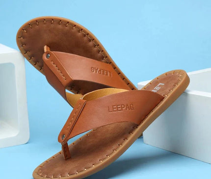 sandales-decontractees-homme-bride-noire-semelle-cousue-marron