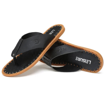 sandales-decontractees-homme-bride-noire-semelle-cousue-marron