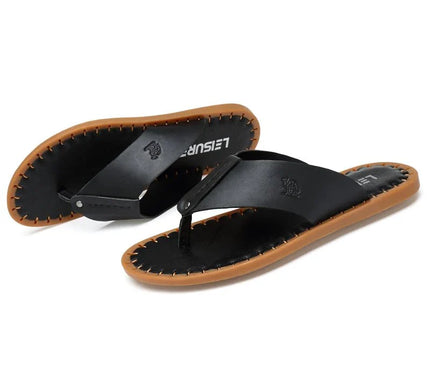 sandales-decontractees-homme-bride-noire-semelle-cousue-marron