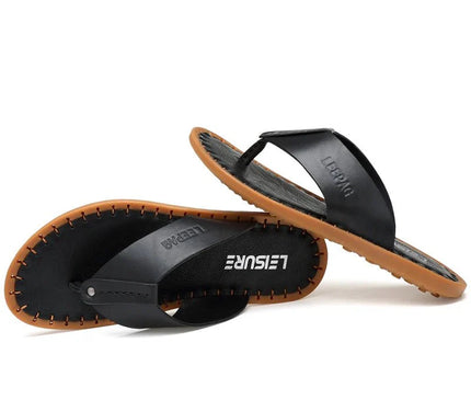 sandales-decontractees-homme-bride-noire-semelle-cousue-marron