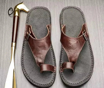 tongs-homme-ergonomiques-bride-marron-boucle-reglable
