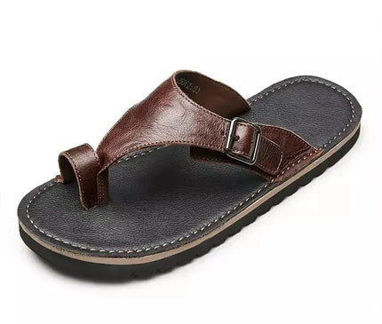 tongs-homme-ergonomiques-bride-marron-boucle-reglable