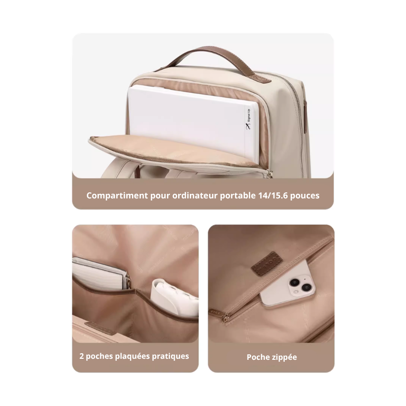 Sac à Dos Minimaliste Compact avec Grande Capacité